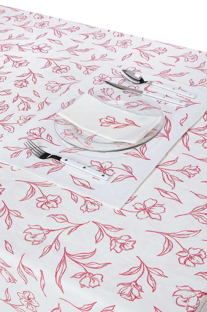 Red Camilia Tablecloth