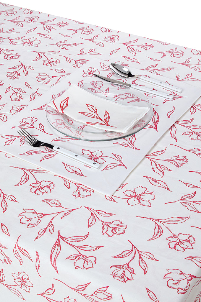 Red Camilia Tablecloth