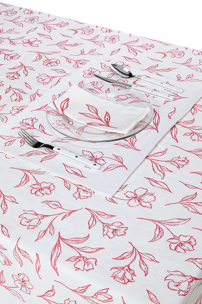 Red Camilia Tablecloth