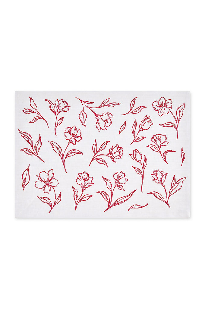 Red Camilia Placemat - Single