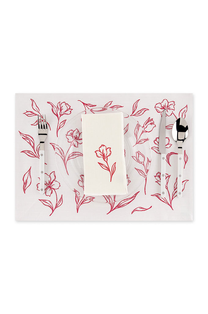 Red Camilia Solo Napkin - Set