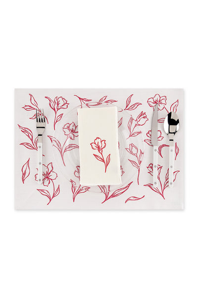 Red Camilia Solo Napkin - Set