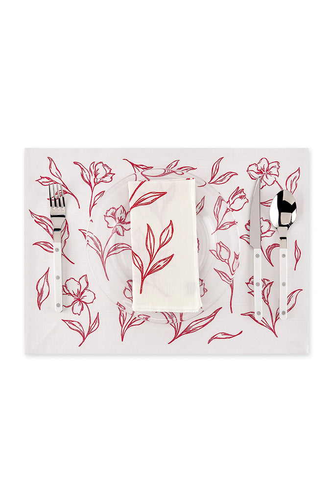 Red Camilia Placemat - Single