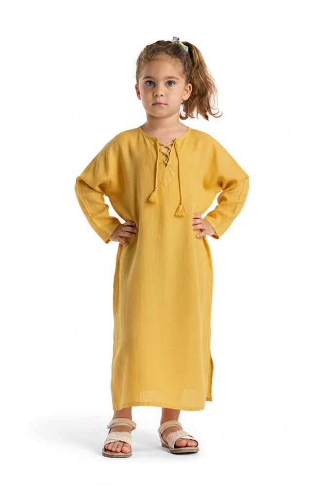 Mustard Linen Kaftan Lb