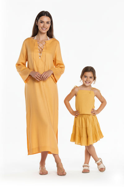 Mustard Linen Ruffle