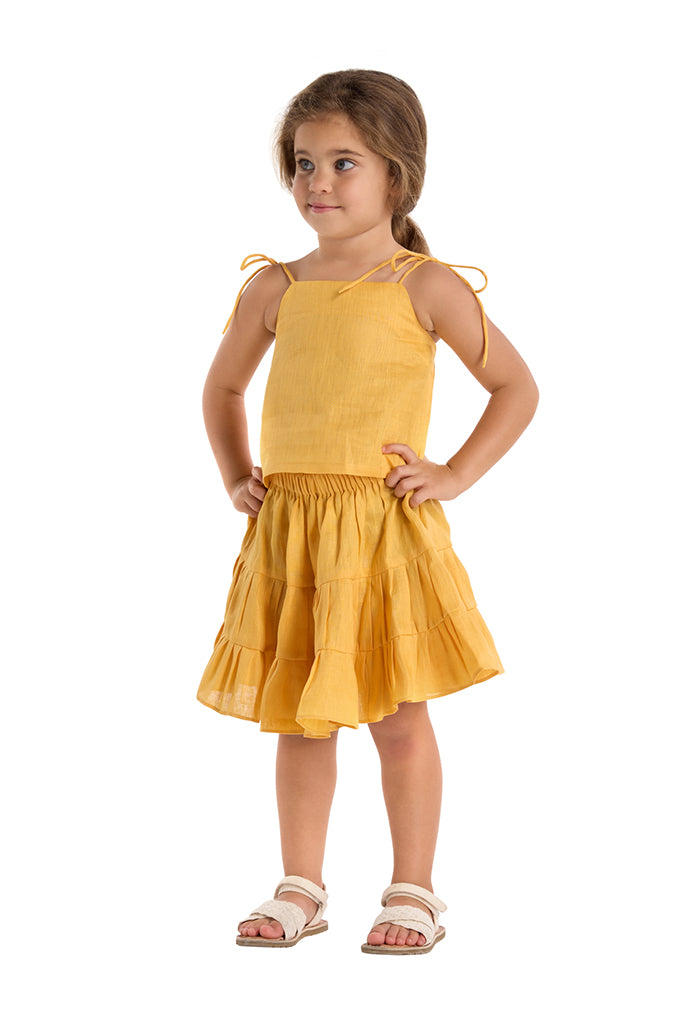 Mustard Linen Ruffle