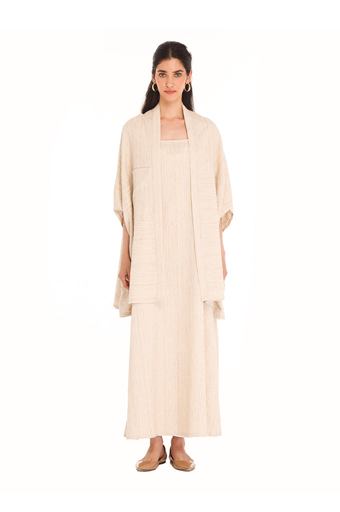 Beige Two Piece Aya Kaftan