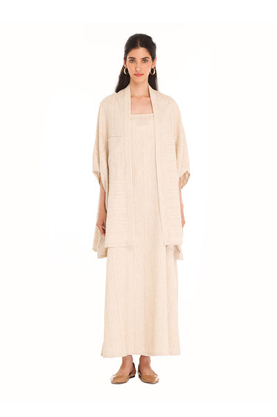 Beige Two Piece Aya Kaftan