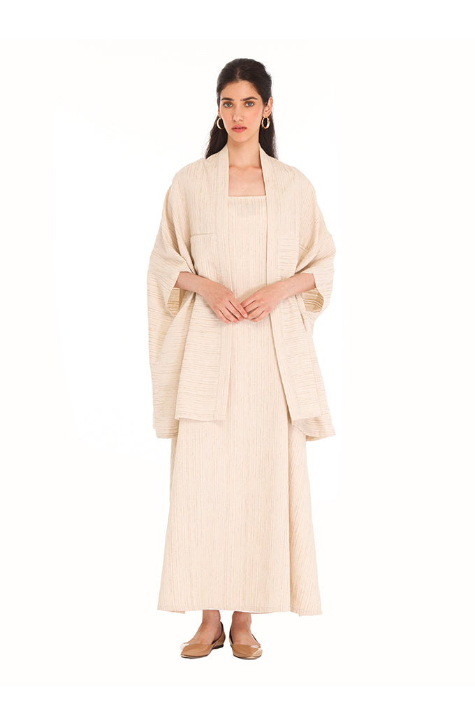 Beige Two Piece Aya Kaftan