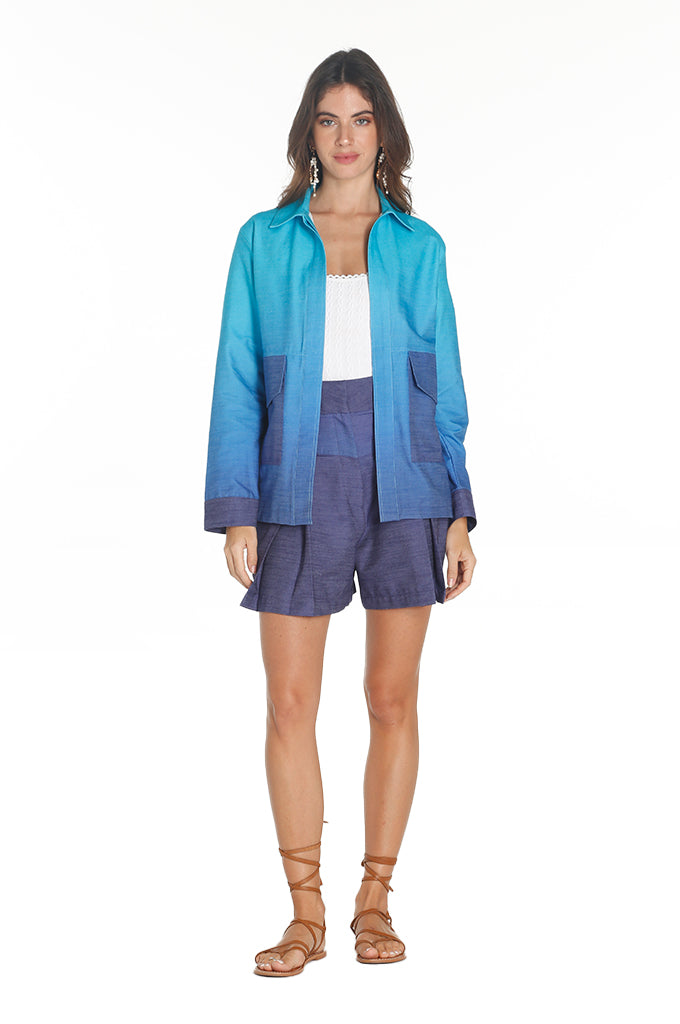 Blue Ocean Gradient Trench Jacket