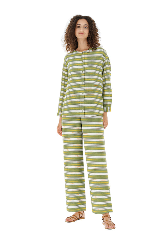 Green Striped Caior Blouse