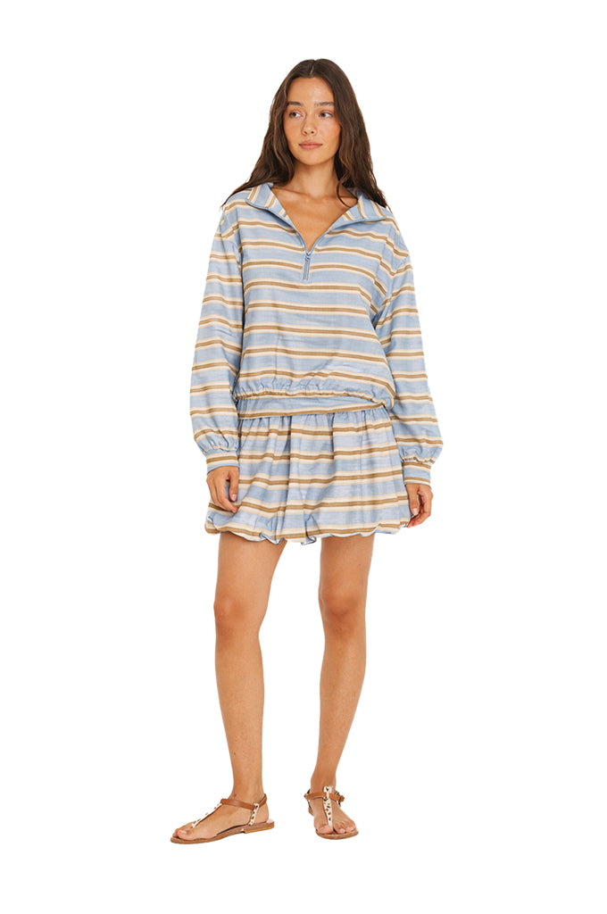 Blue Striped Bubble Skirt