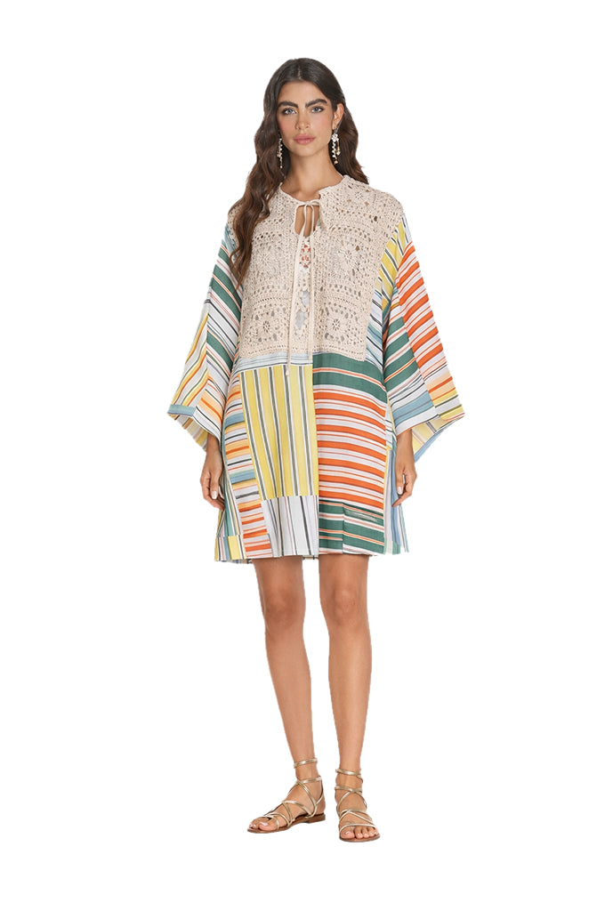 Abstracto Green Moza Kaftan Mini