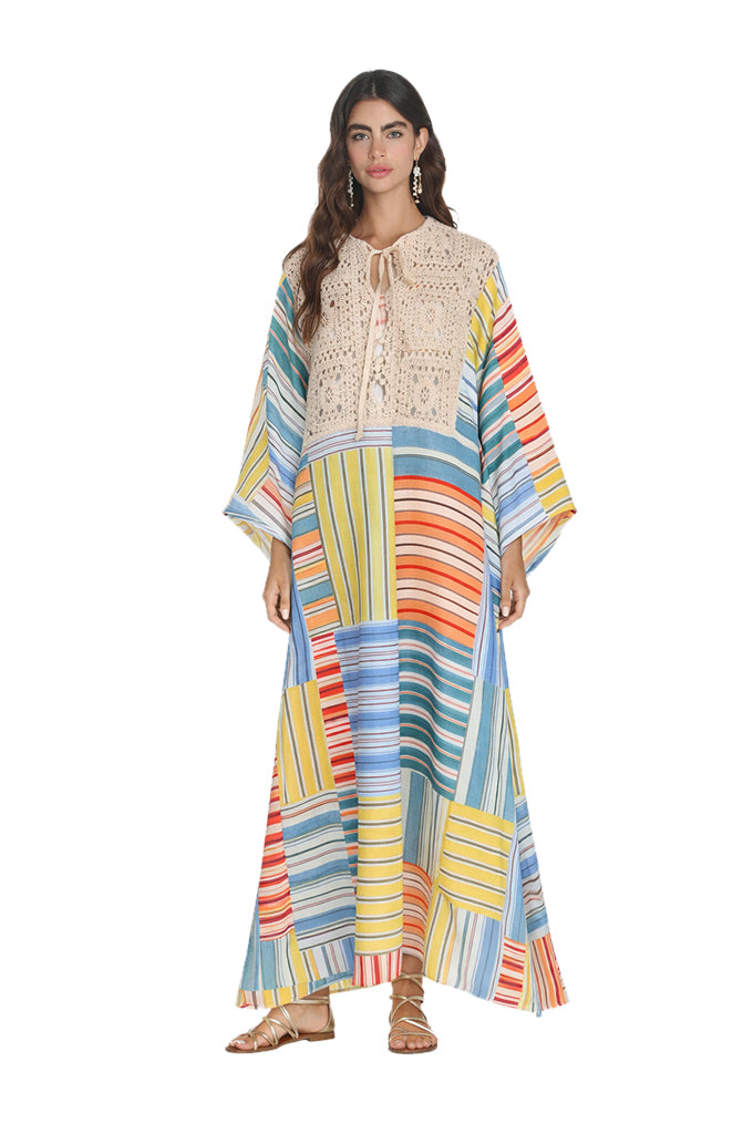 Abstracto Red Moza Kaftan Maxi