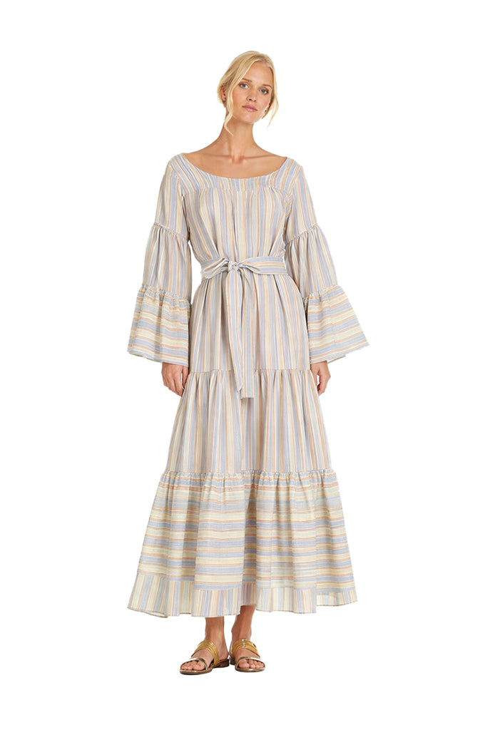 Grey Striped Sunflower Dress