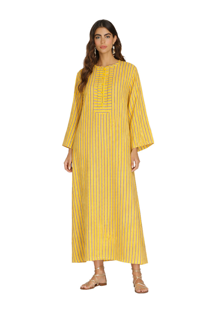 Yellow Striped Kaftan