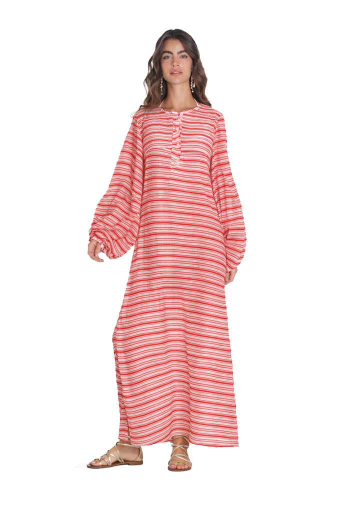 Red Striped Tuscan Kaftan
