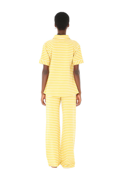 Yellow Striped Knit Pants