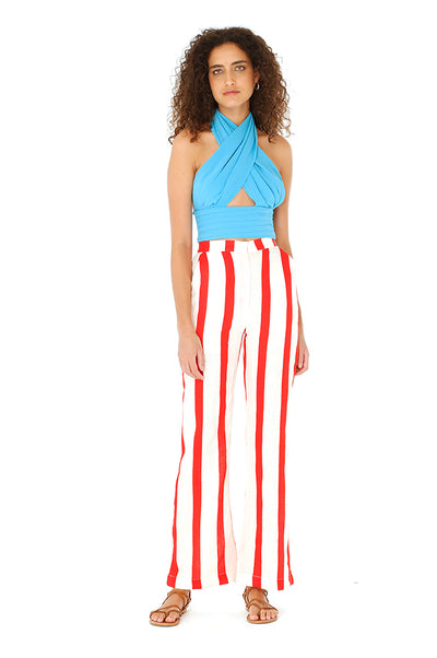 Red Striped Linen Pants