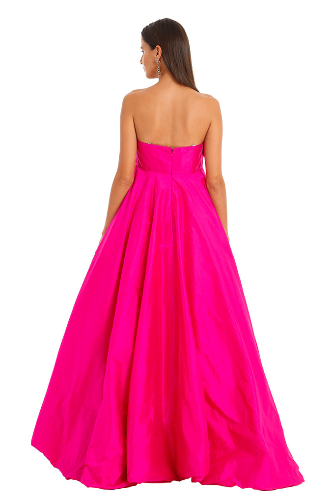 Fuchsia Flower Bubble Gown