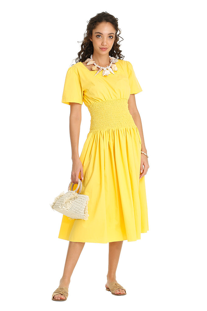 Yellow Poplin Dress
