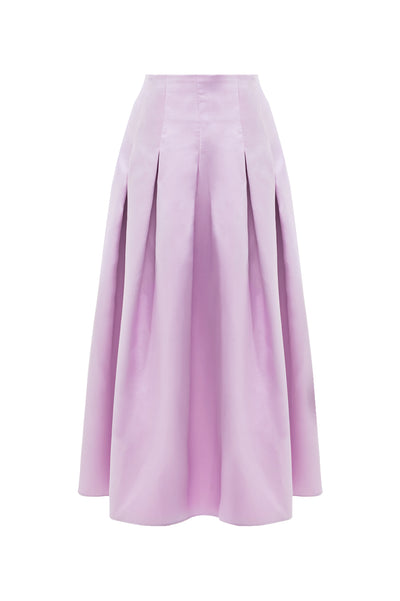 Lavender Pleated Midi Skirt