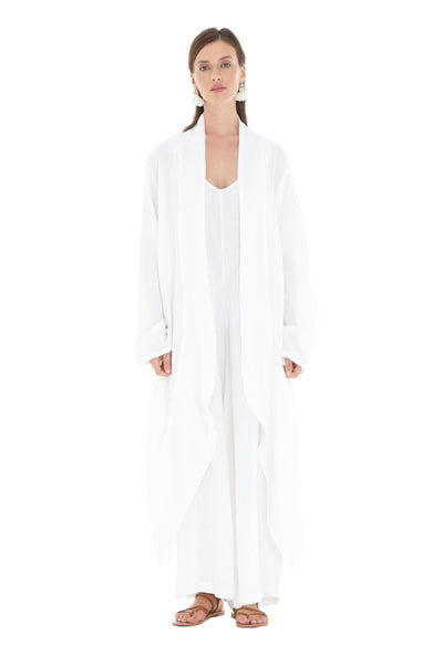 Tulum White Linen Jumpsuit Set