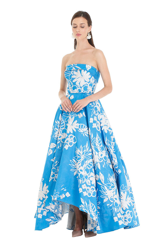 Blue Metallic Cinderella Gown
