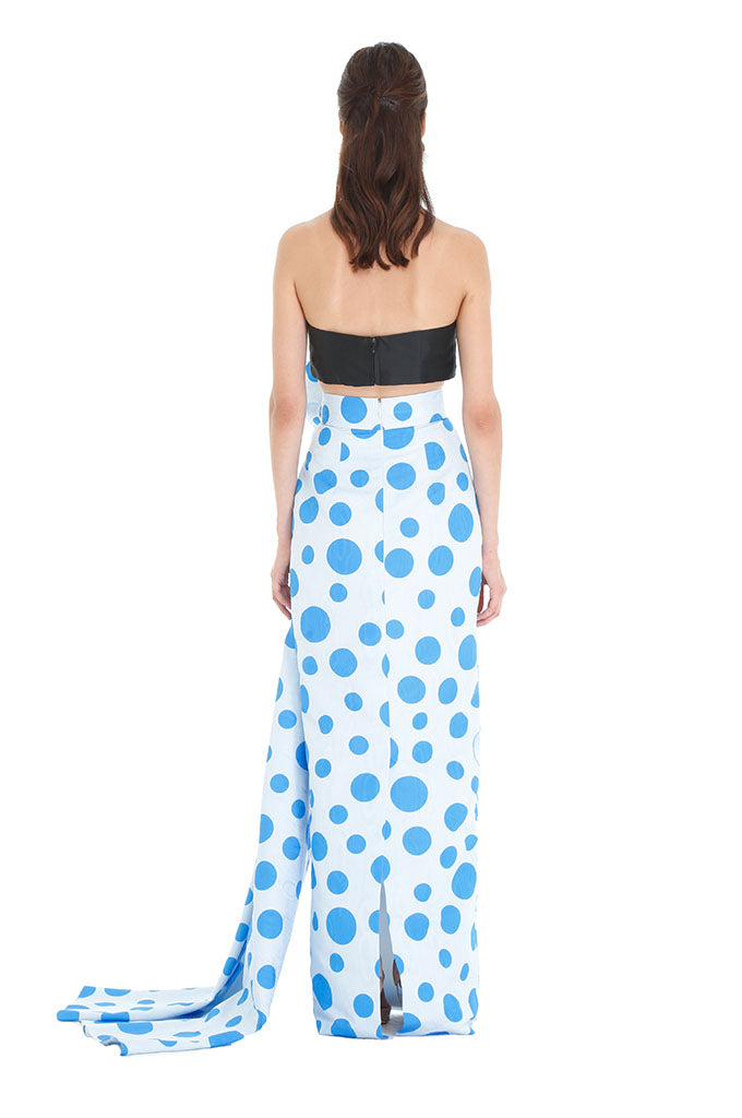 Blue Polka Flower Skirt