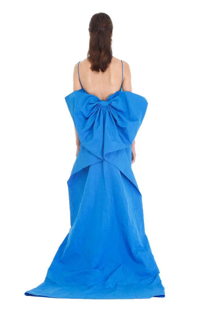 Royal Blue Gilian Back Bow Gown