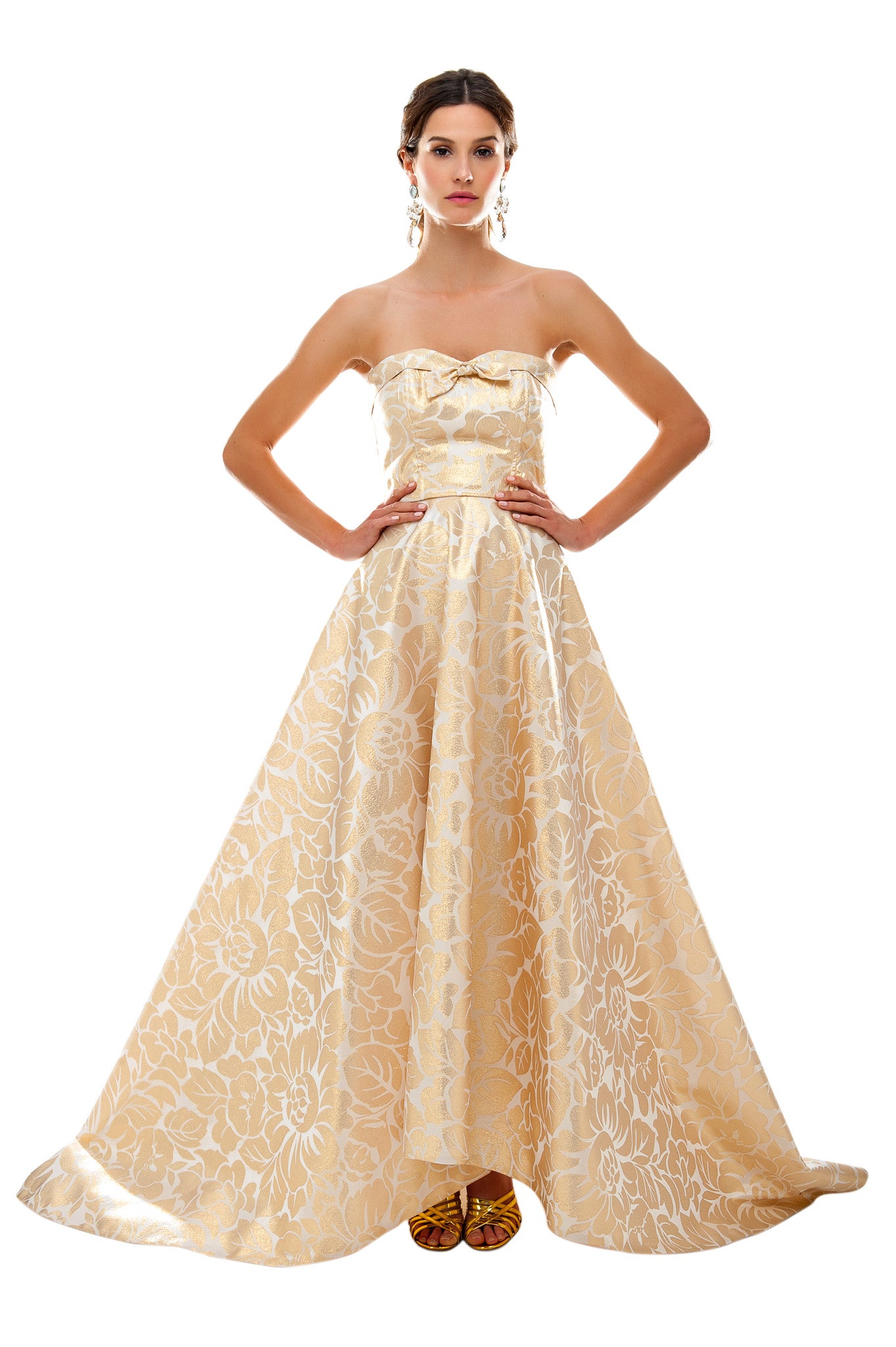 Gold Brocade Princess Gown