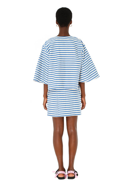 Blue Striped Arayes Dress